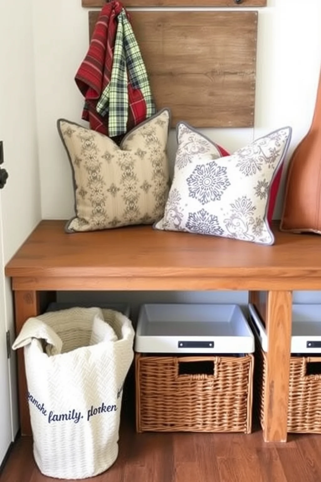 1. Bench with Storage Bins