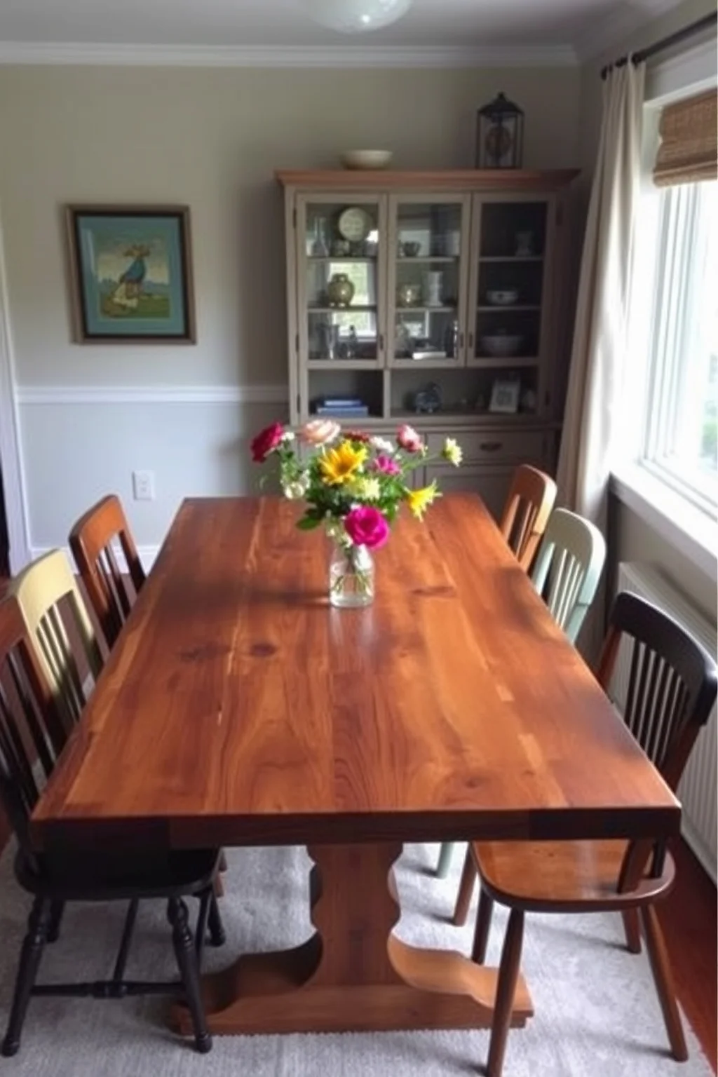 1. Wooden Farmhouse Table