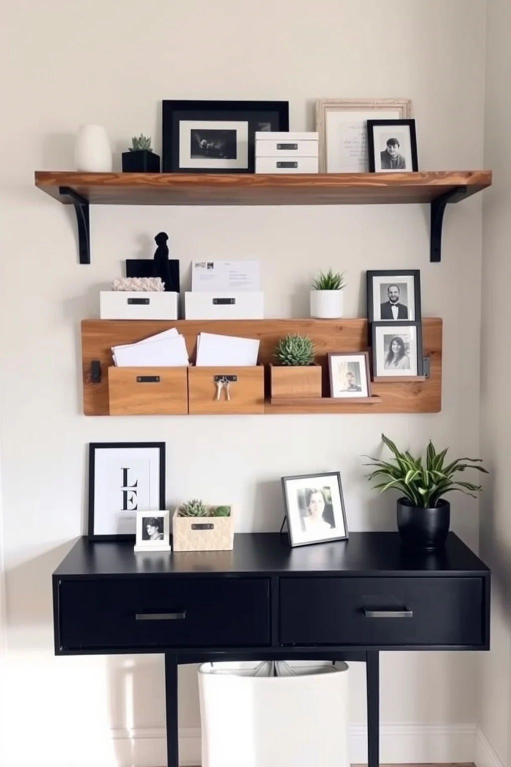 13. Functional Entryway Shelf