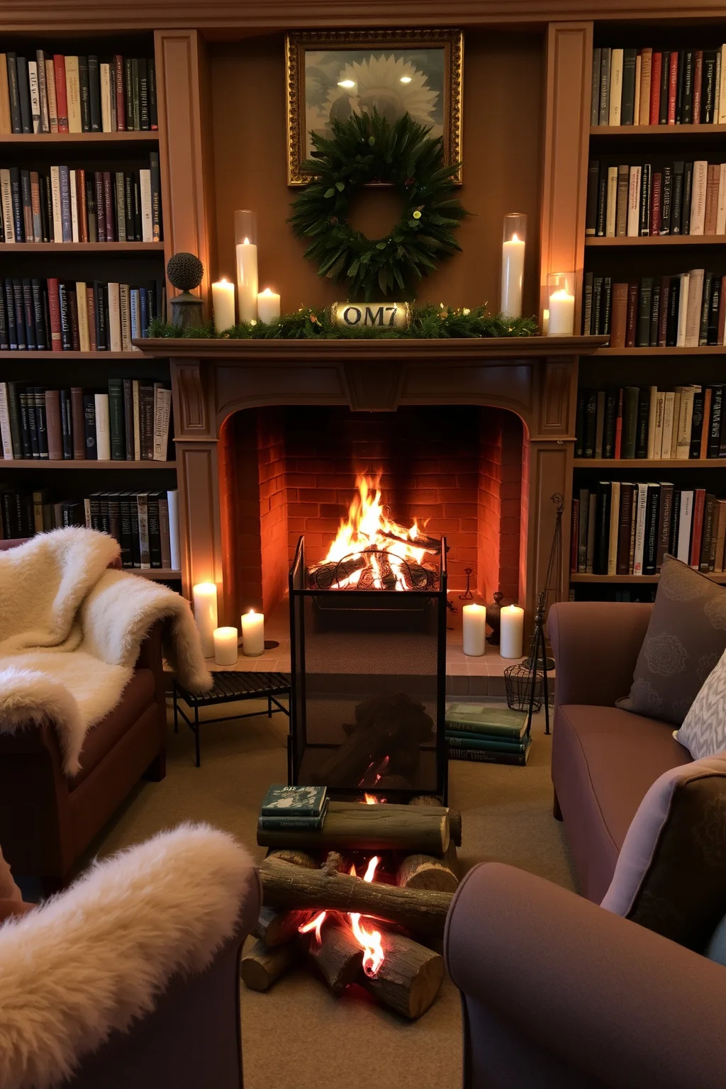 15. A Cozy Fireplace