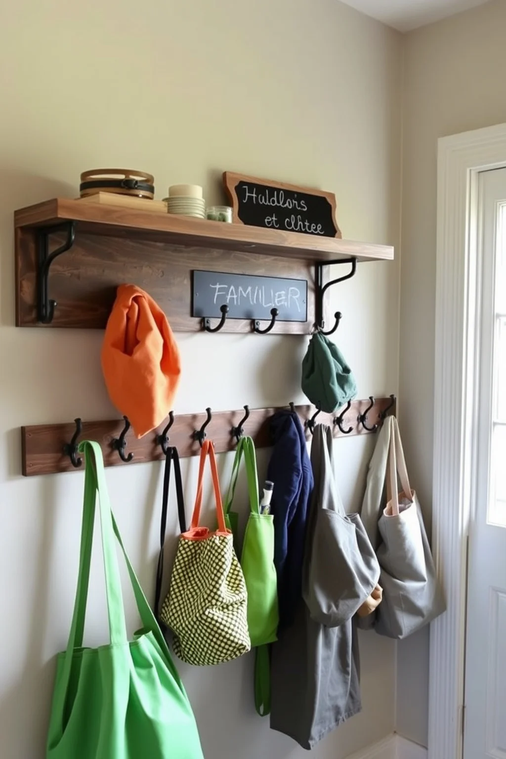 2. Wall Hooks for Coats and Bags