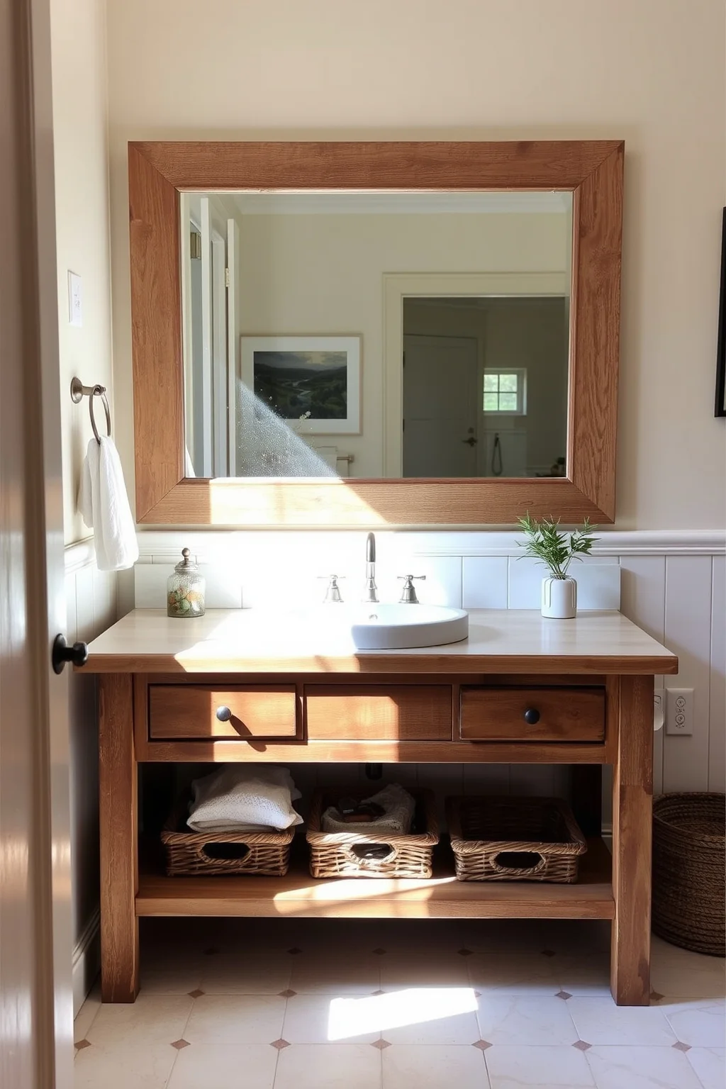 3. Rustic Wood Vanity