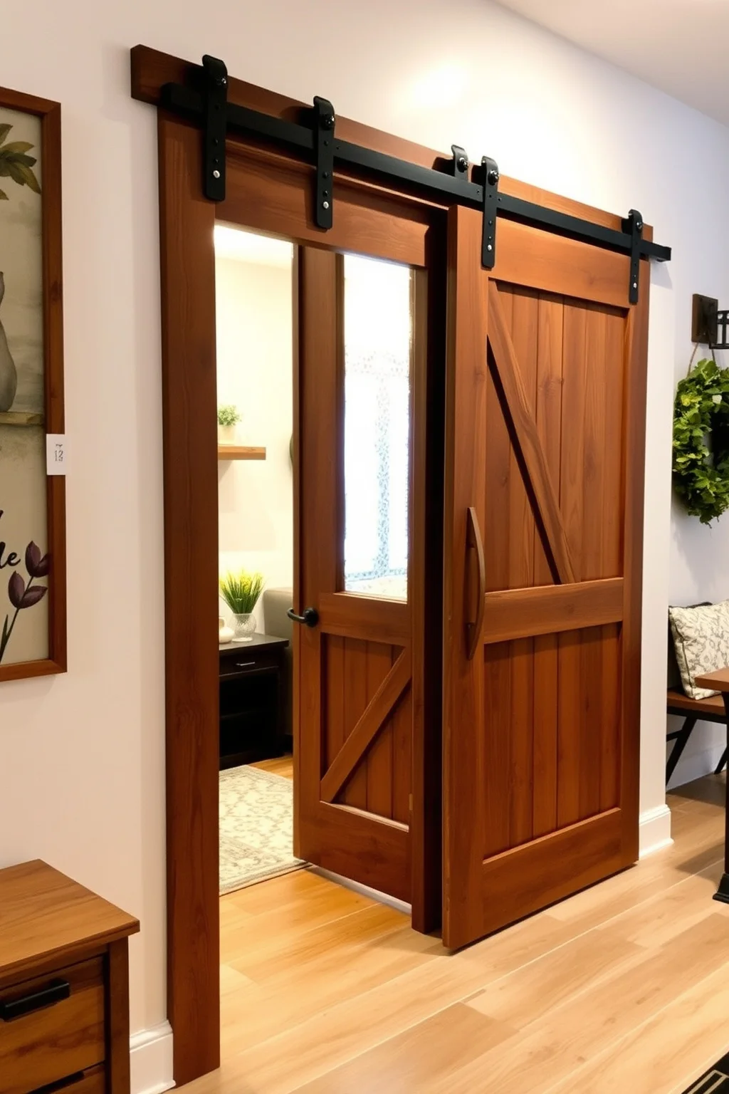 5. A Farmhouse-Style Sliding Door