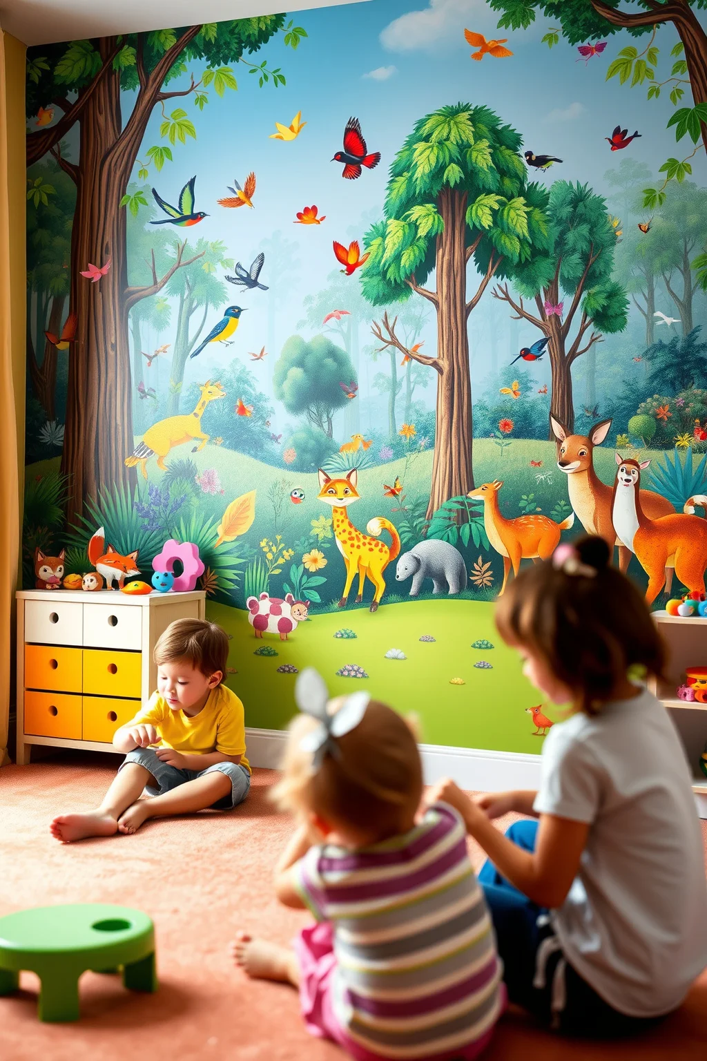 5. Playful Wall Murals