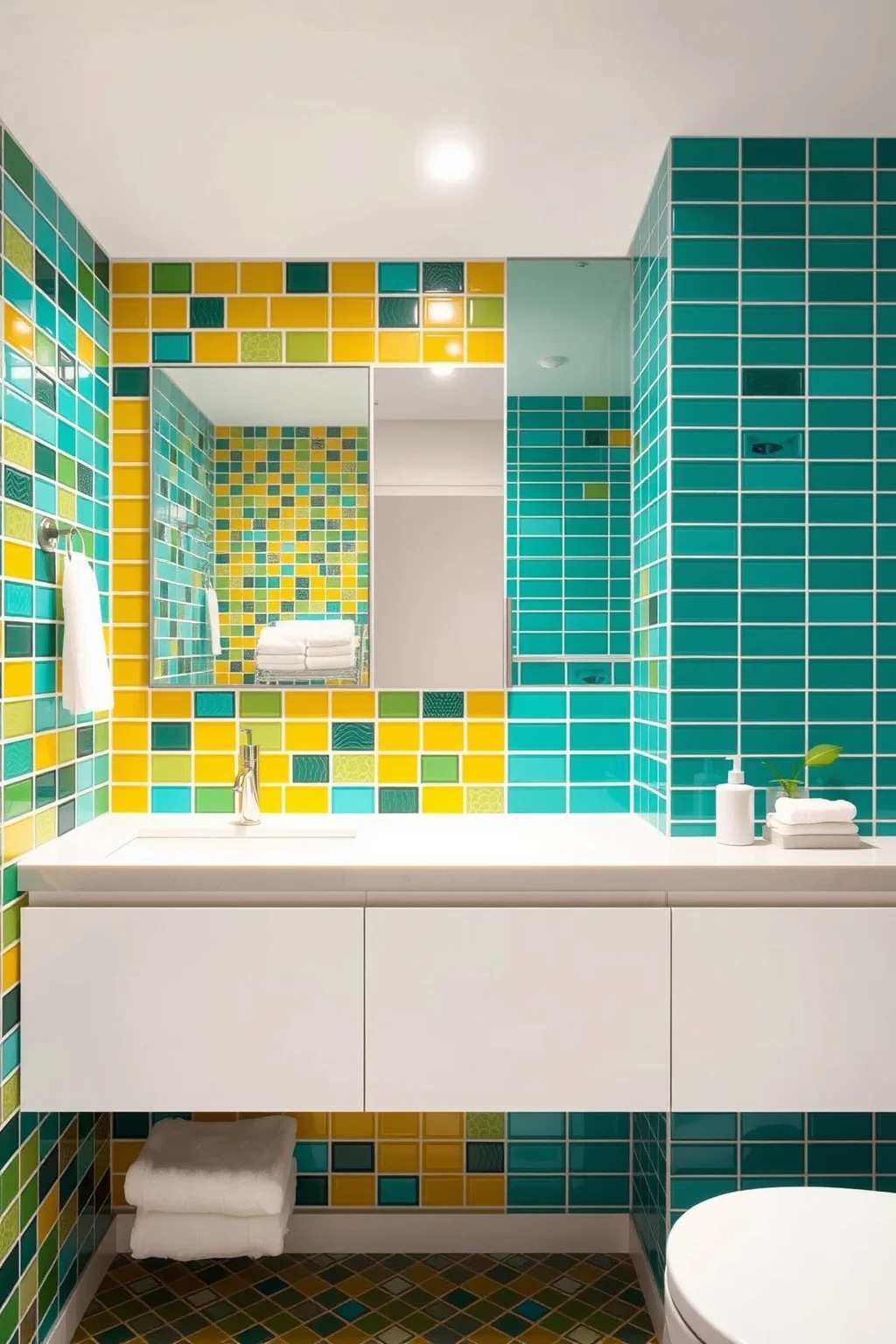8. Bold Color Tiles