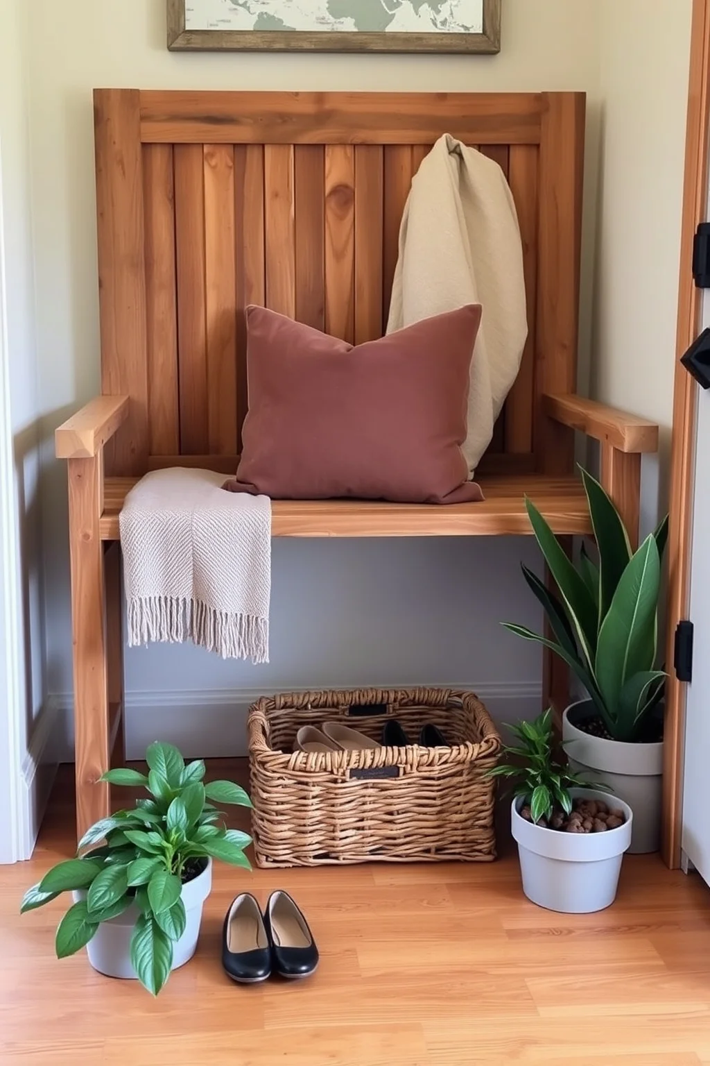 1. Warm Wooden Benches