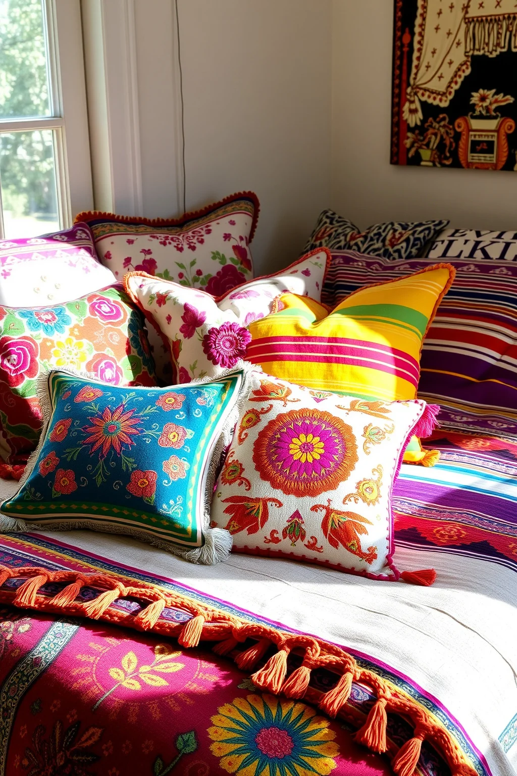 13. Boho-Inspired Bedding
