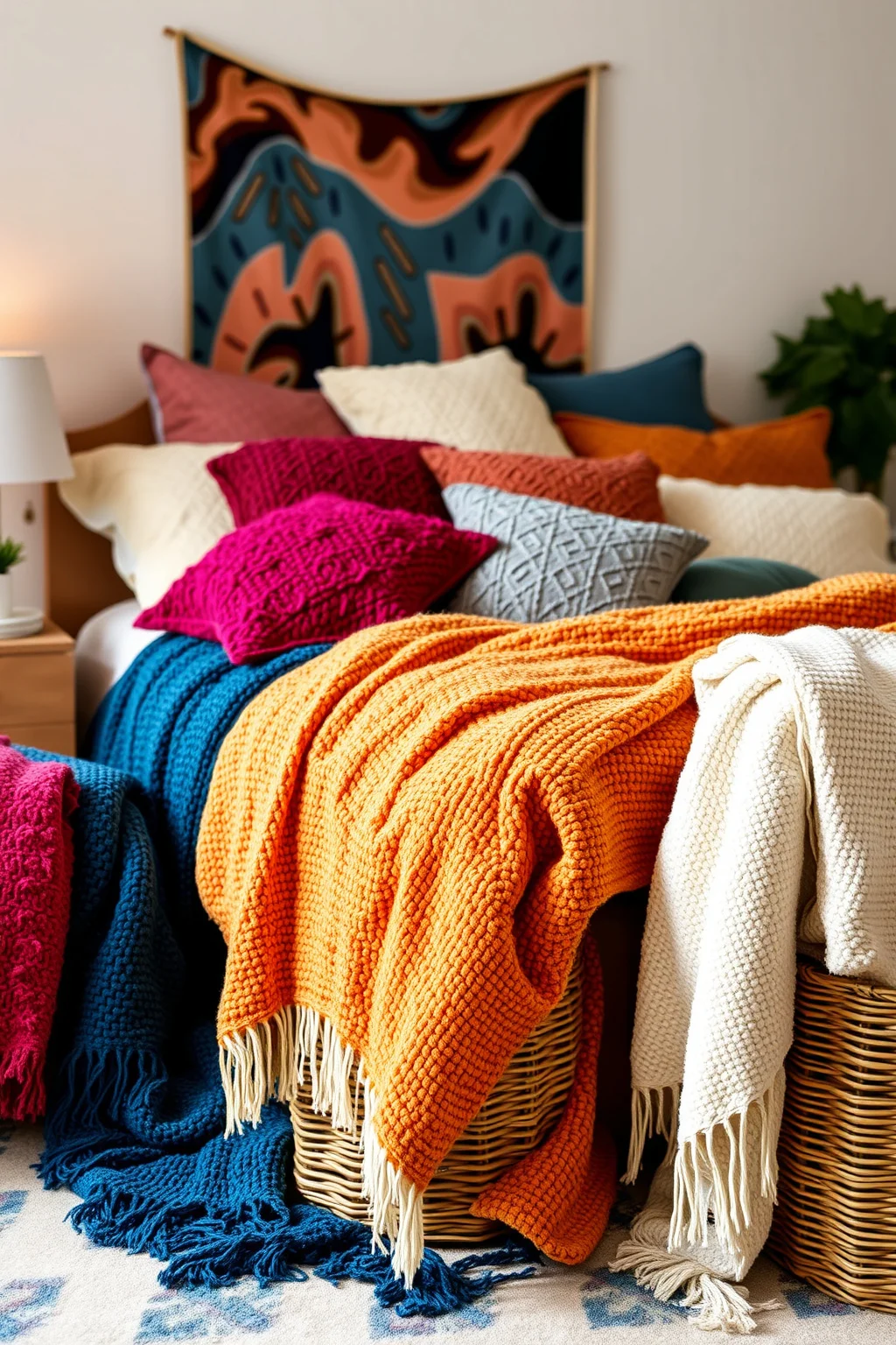 15. Cozy Throws and Pillows